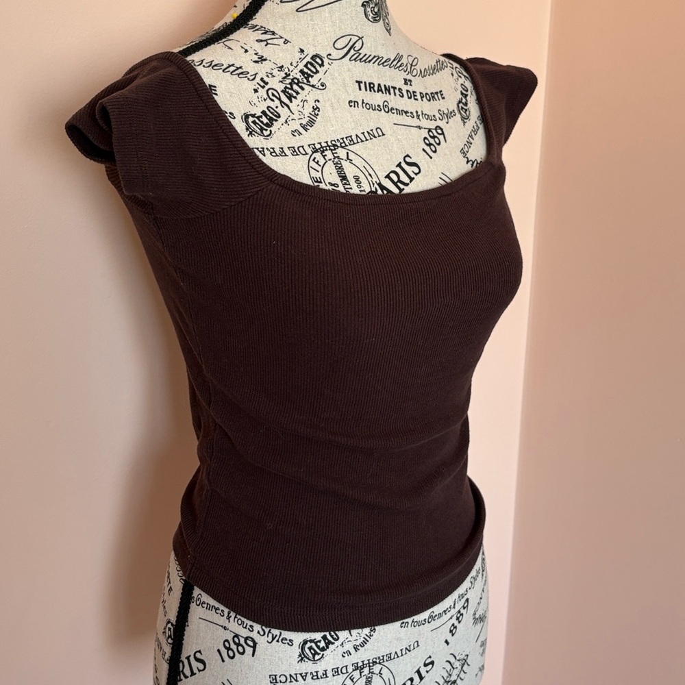 Ardene Dark Brown Off-Shoulder Crop Top